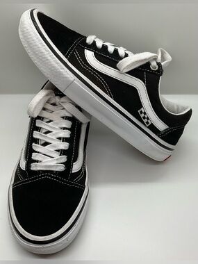 VANS Skate "Old Skool" CLASSIC Black/White Suede Canvas SHOES Mens 4.5 Womens 6